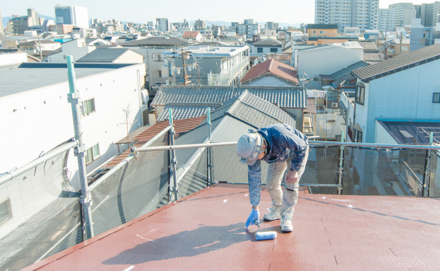 屋根塗装の様子
