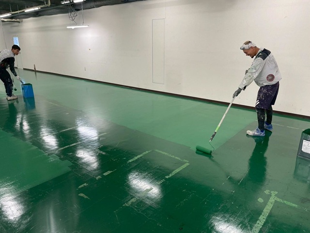 大阪府堺市・N社倉庫｜塗床工事_施工中 (6)
