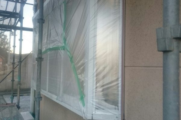 大阪府堺市　外壁塗装　下地処理　高圧洗浄　養生