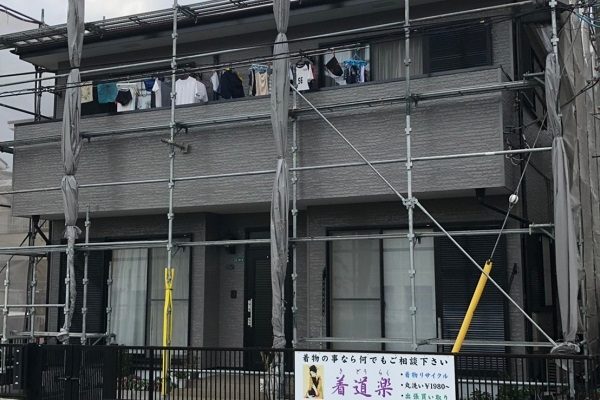 大阪府堺市　外壁塗装　屋根塗装　付帯部塗装　足場設置　飛散防止ネット