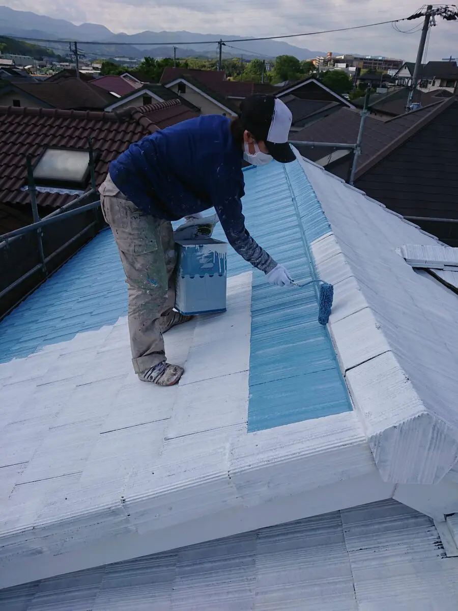 大阪府堺市 セメント瓦の屋根塗装 足場代の節約に屋根と外壁はセットがお得 大阪府堺市の外壁塗装専門店 株式会社中山建装