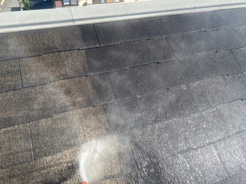 スレート屋根の高圧洗浄の画像