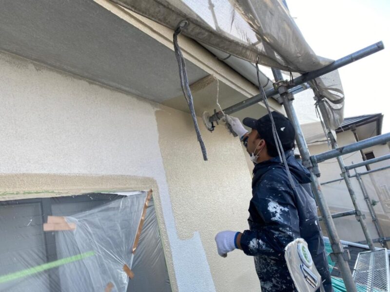 大阪府河内長野市　外壁塗装の仕上げ　関西ペイント アレスダイナミックトップ