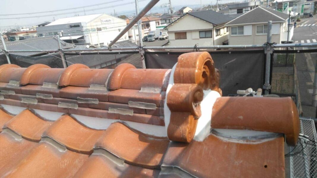 大阪府堺市　T様邸　外壁塗装・屋根修理工事　瓦屋根の漆喰塗替え工事