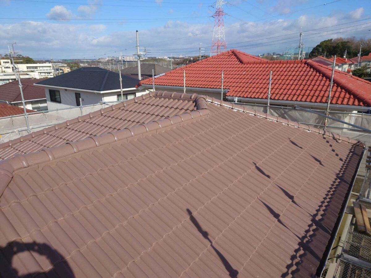 大阪府堺市　Y様邸　屋根・外壁塗装工事　屋根塗装　施工前と施工後