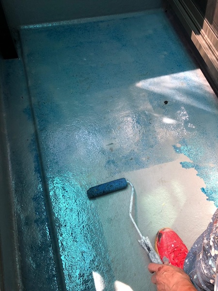 大阪府堺市　N様邸　屋根塗装・外壁塗装工事　ベランダFRP防水　トップコートの塗り替え