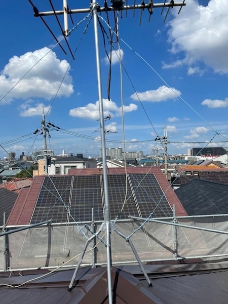 大阪府堺市　T様邸　屋根塗装　テレビアンテナの塗装