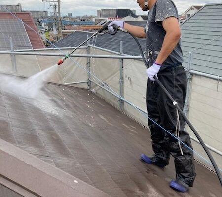 大阪府堺市　T様邸　屋根塗装・外壁塗装工事　高圧洗浄を行いました！