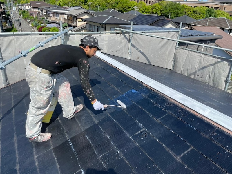 大阪府和泉市｜屋根の下塗りと軒樋の番線の結び直しをしました