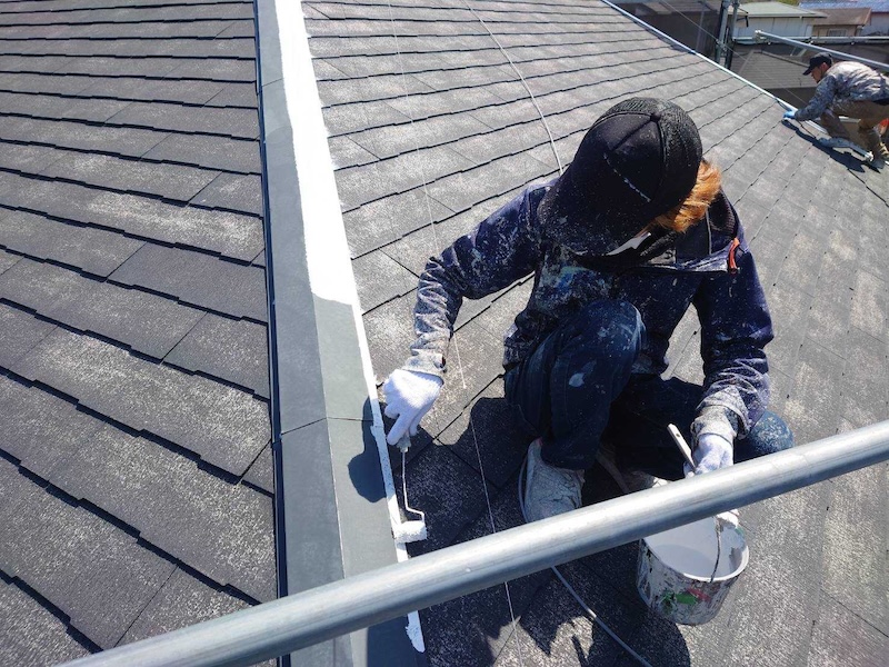 棟板金の下塗り 錆止めを塗装しました｜大阪府堺市