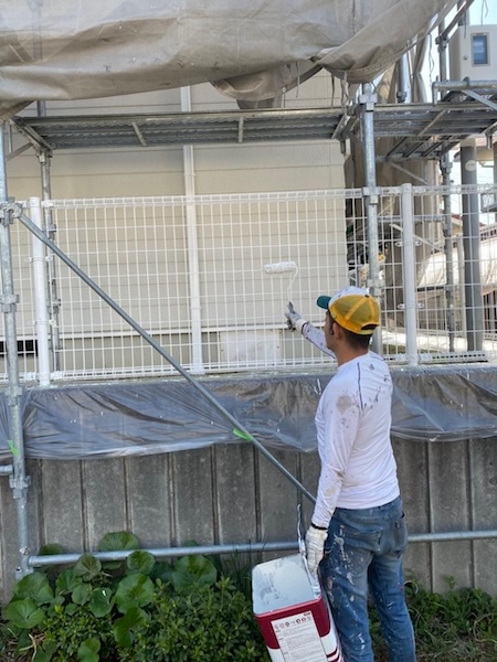大阪府堺市南区｜グリッドフェンスを塗装しました！
