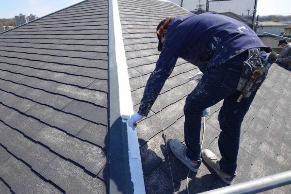 棟板金の下塗り 錆止めを塗装しました｜大阪府堺市