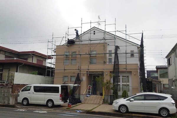 工事での飛散を防ぐメッシュシート｜大阪府堺市