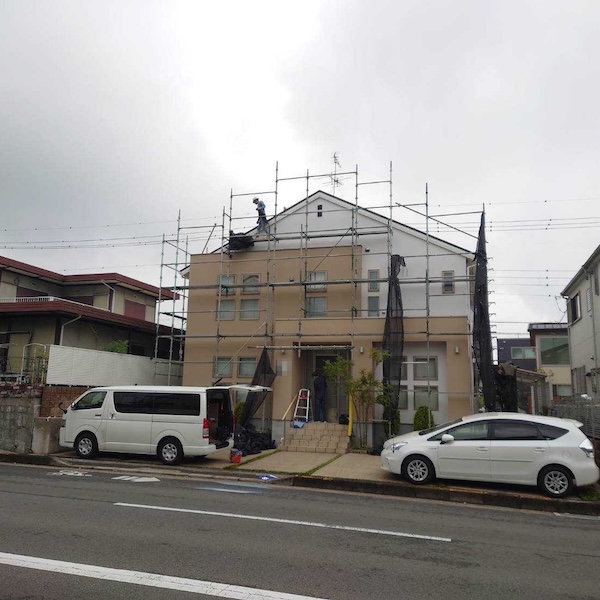 工事での飛散を防ぐメッシュシート｜大阪府堺市
