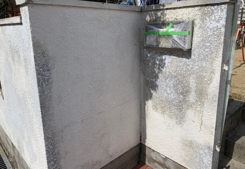 補修したところのパターン付け 吹き付け塗装｜大阪府堺市南区