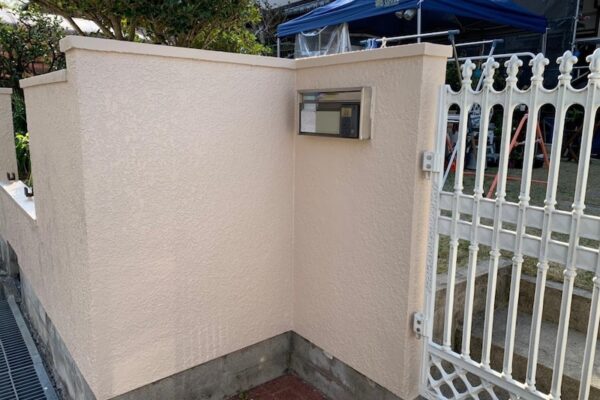 門塀塗装の仕上げ 高性能なアレスダイナミックMUKIで塗装しました！｜大阪府堺市南区