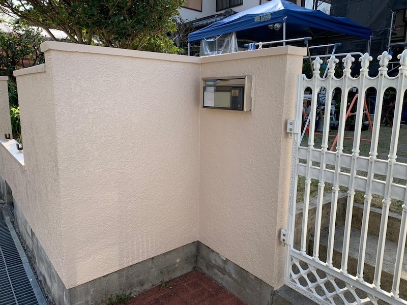 門塀塗装の仕上げ 高性能なアレスダイナミックMUKIで塗装しました！｜大阪府堺市南区
