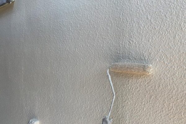 外壁塗装の中塗り〜上塗り アレスダイナミックMUKIで仕上げ｜大阪府堺市南区