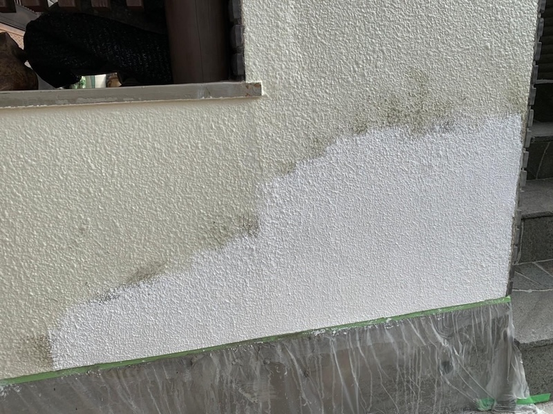 門塀補修 剥離部撤去〜モルタル塗り〜フィラー塗布|大阪府堺市南区