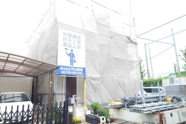 K様邸 屋根塗装・外壁塗装工事のご依頼！仮設足場の組み立て設置｜大阪府堺市中区