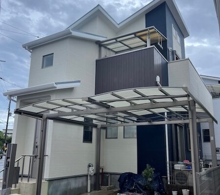大阪府堺市中区 N様邸 外壁塗装・屋根塗装・ベランダ防水工事「ていねいに塗装してくれました。家がきれいになり良かったです。」